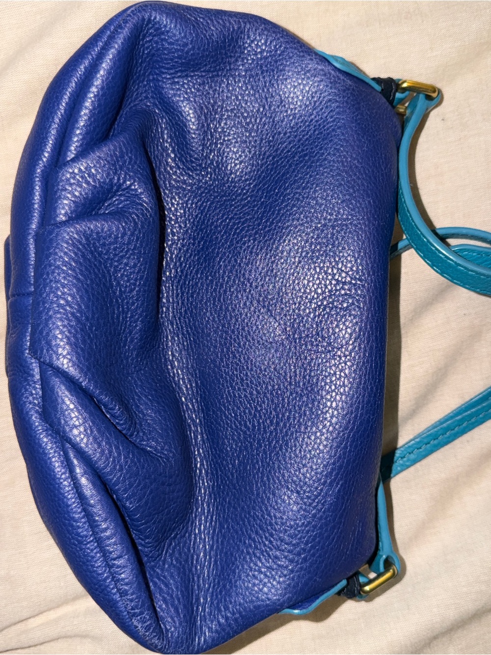 Marc Jacobs Two-Tone Blue Leather Crossbody with Teal Trim - Picture 4 of 7